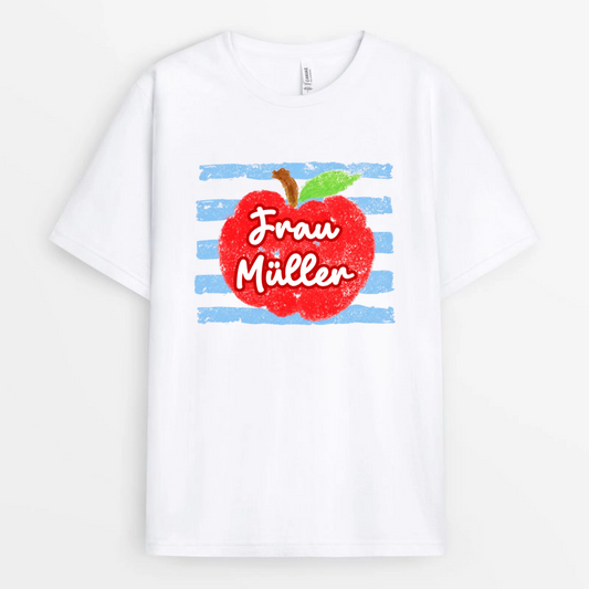 Lehrer_Apfel_Mit_Kustenstreifen_Zum_Schulanfang_Personalisiertes_Geschenk_T Shirt_Fur_Lehrer