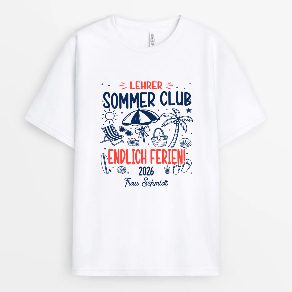 Lehrer_Sommerclub_Endlich_Ferien_Personalisiertes_Geschenk_T Shirt_Fur_Lehrerinnen_und_Lehrer