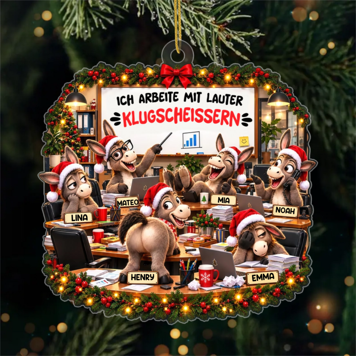 LustigerEsel_PersonalisiertesGeschenk Acryl OrnamentFurKollegen1