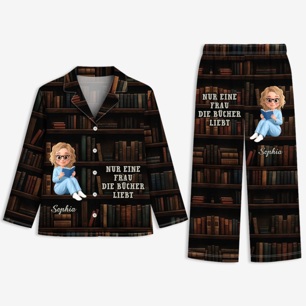 Madchen_DasBucherLiebt_PersonalisiertesGeschenk PyjamaFurLeserinnen