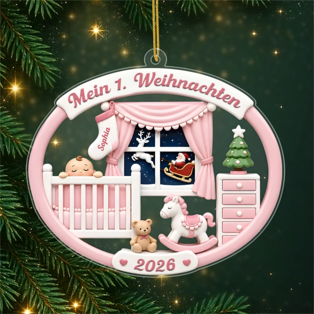 MeinErstesWeihnachtenBabyzimmer_PersonalisiertesGeschenkAcryl OrnamentFurNeugeborene