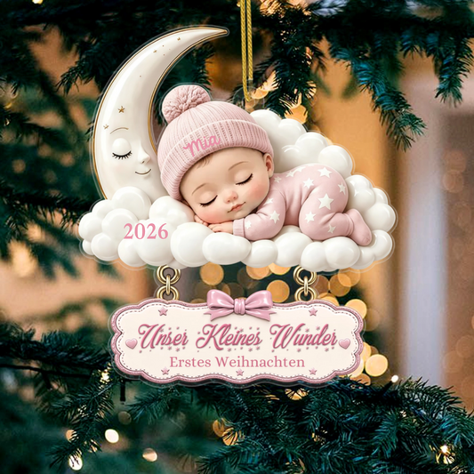 Mondbaby_ _Personalisiertes_Geschenk_Acryl Weihnachtsanh_nger_F_r_Frischgebackene_Eltern1
