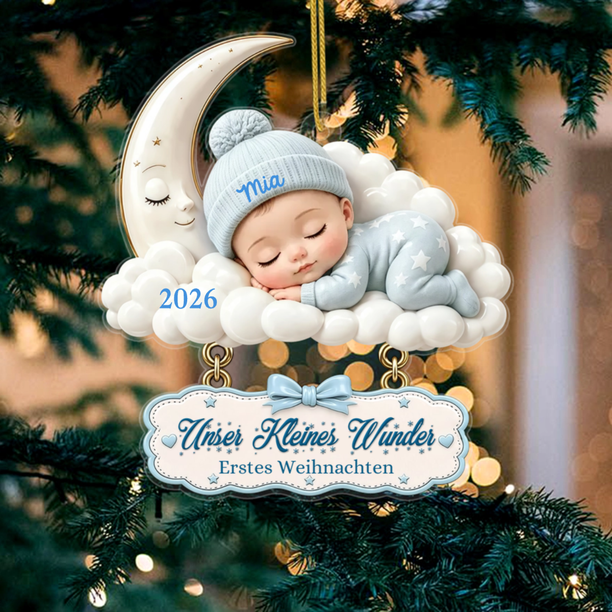 Mondbaby_ _Personalisiertes_Geschenk_Acryl Weihnachtsanh_nger_F_r_Frischgebackene_Eltern2