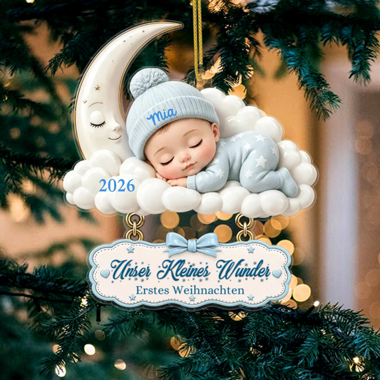 Mondbaby_ _Personalisiertes_Geschenk_Acryl Weihnachtsanh_nger_F_r_Frischgebackene_Eltern2