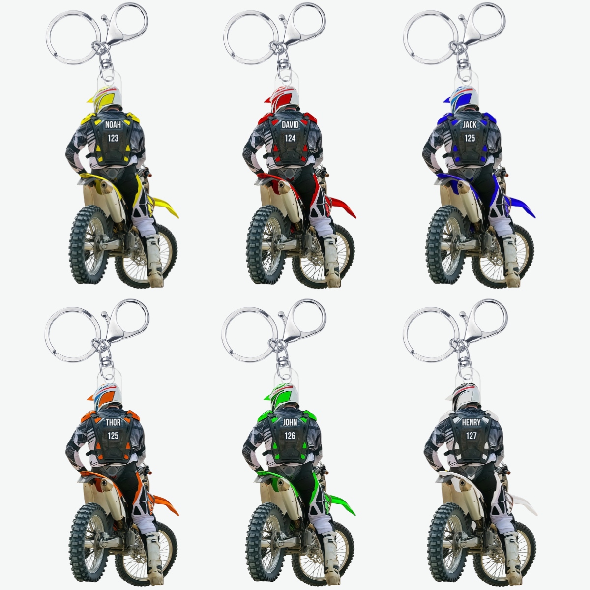 MotocrossFahrerMitWunschname_Startnummer_PersonalisiertesGeschenkAcryl SchlusselanhangerFurMotocross Fans