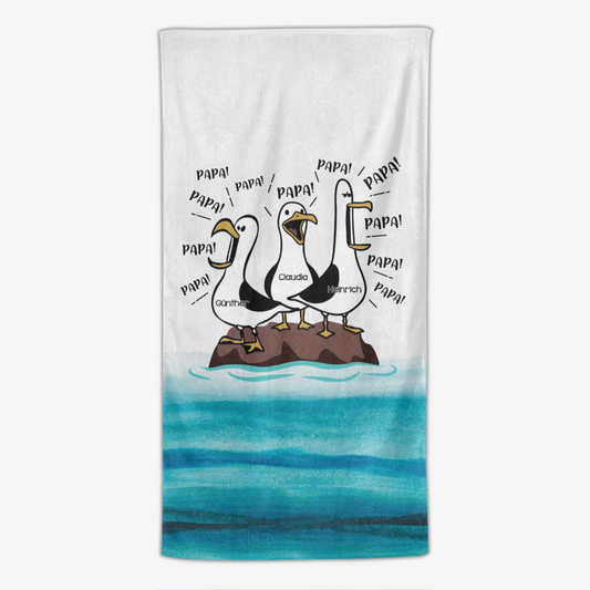 MowePapaPapaPapa LustigesMuttertagsgeschenk PersonalisiertesGeschenk StrandtuchFurPapa