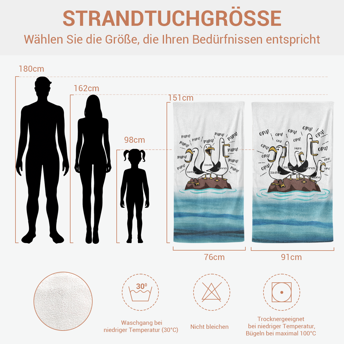 MowePapaPapaPapa LustigesMuttertagsgeschenk PersonalisiertesGeschenk StrandtuchFurPapa4