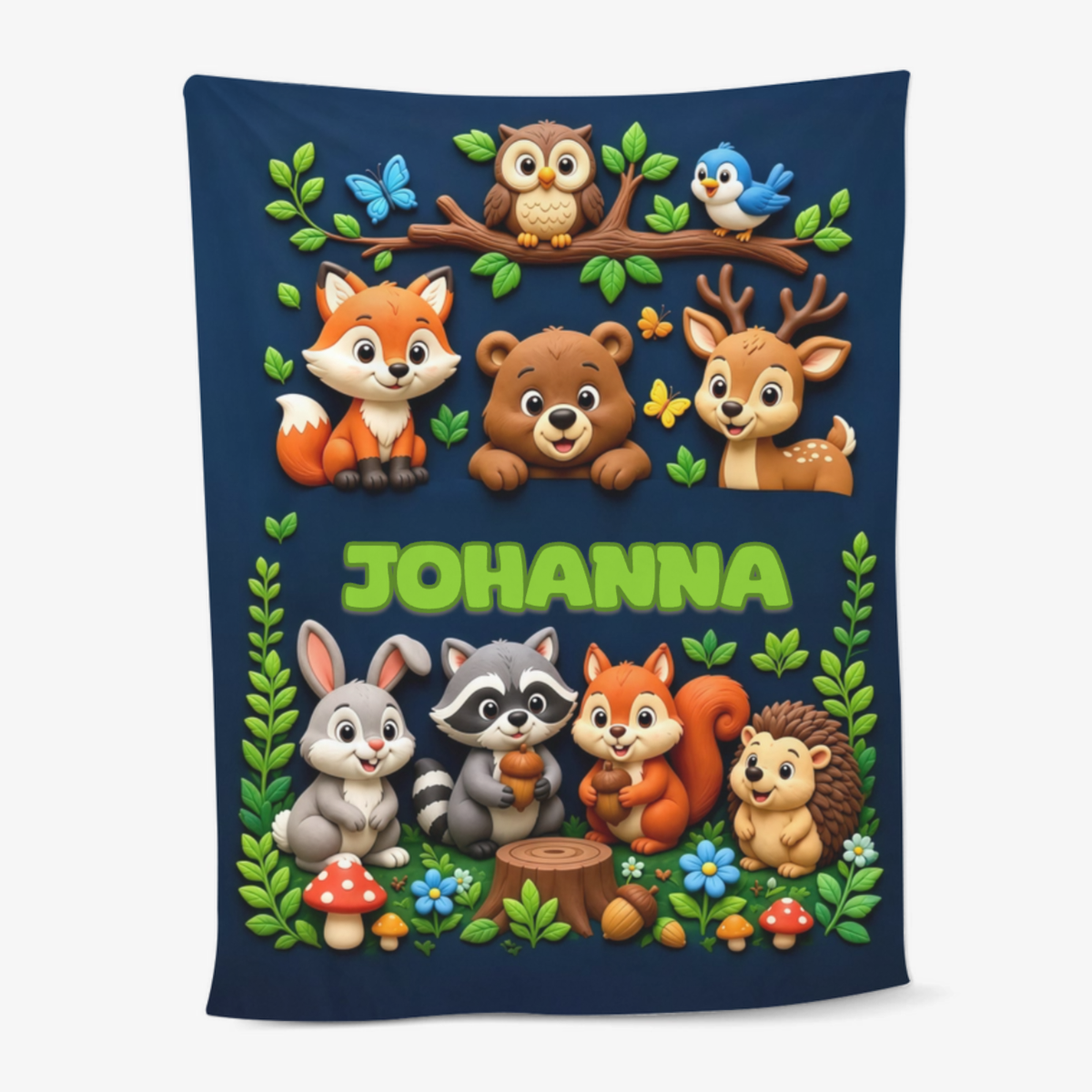 Niedliche_Cartoon Welt_ _Personalisiertes_Geschenk_Kuscheldecke_Fur_Kinder_5