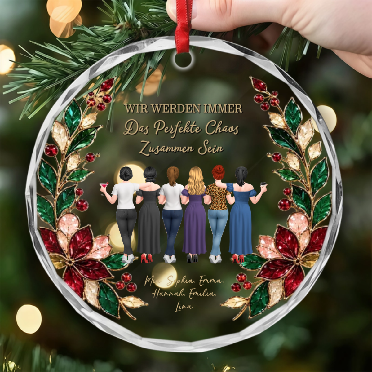 NiemandWirdJeSein PersonalisiertesGeschenk_RunderGlas WeihnachtsanhangerFurAngehorige4