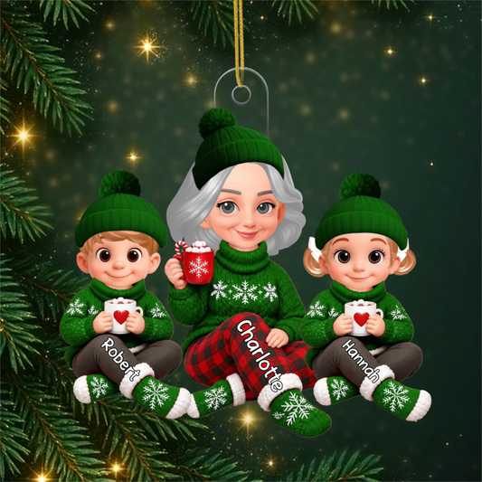 OmaUndEnkelkinder_PersonalisiertesGeschenk Acryl OrnamentFurGrossmutter1