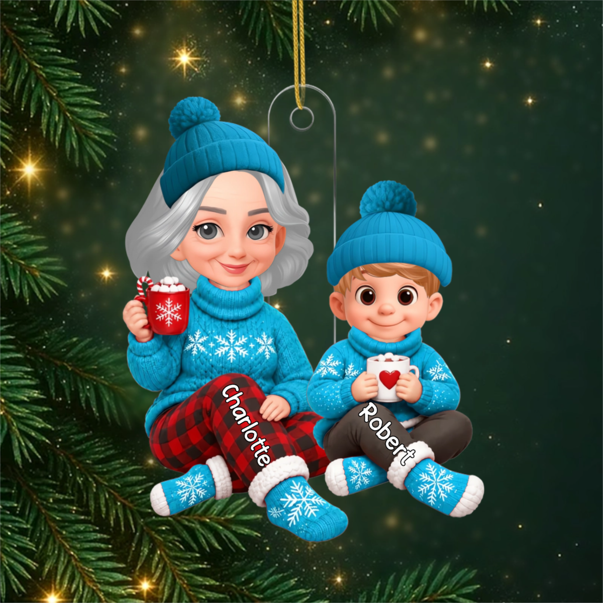 OmaUndEnkelkinder_PersonalisiertesGeschenk Acryl OrnamentFurGrossmutter2