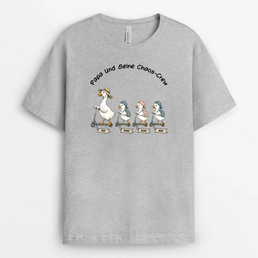 PapaUndSeineChaos CrewMitKindernamen_PersonalisiertesGeschenkT ShirtFurPapaUndOpa
