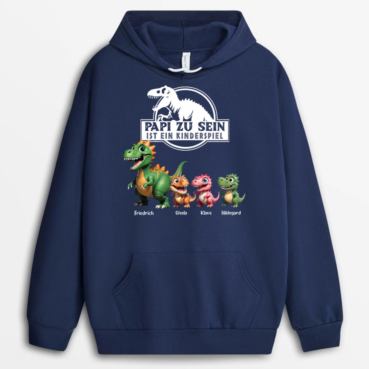 PapaZuSein_IstEinKinderspiel Papasaurus PersonalisiertesGeschenkT ShirtFurPapa_1