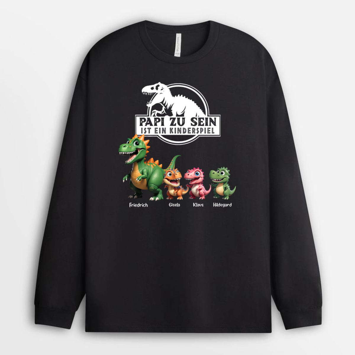 PapaZuSein_IstEinKinderspiel Papasaurus PersonalisiertesGeschenkT ShirtFurPapa_2