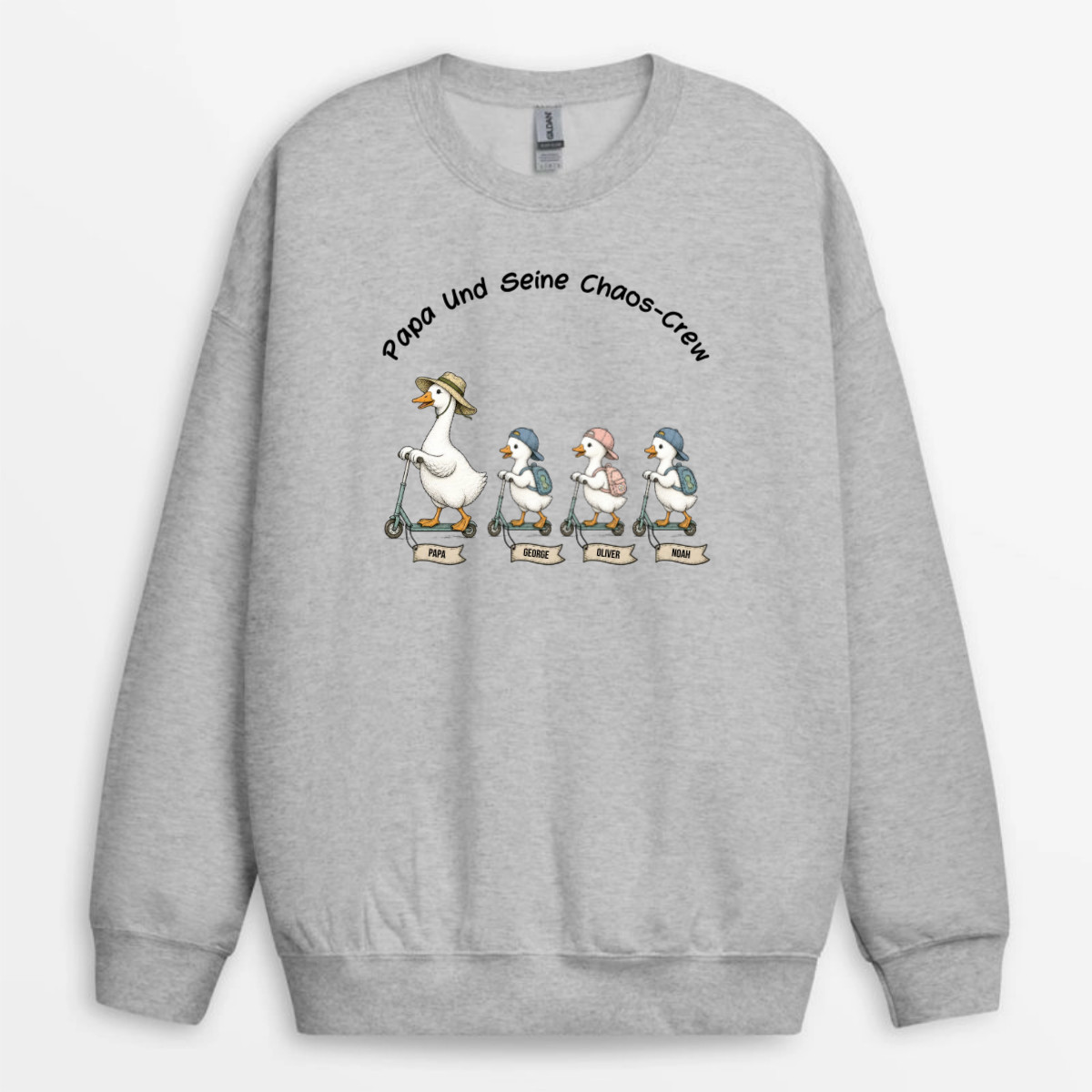 Papa_Und_Seine_Chaos Crew_Mit_Kindernamen_Personalisiertes_Geschenk_T Shirt_Fur_Papa_Und_Opa_5