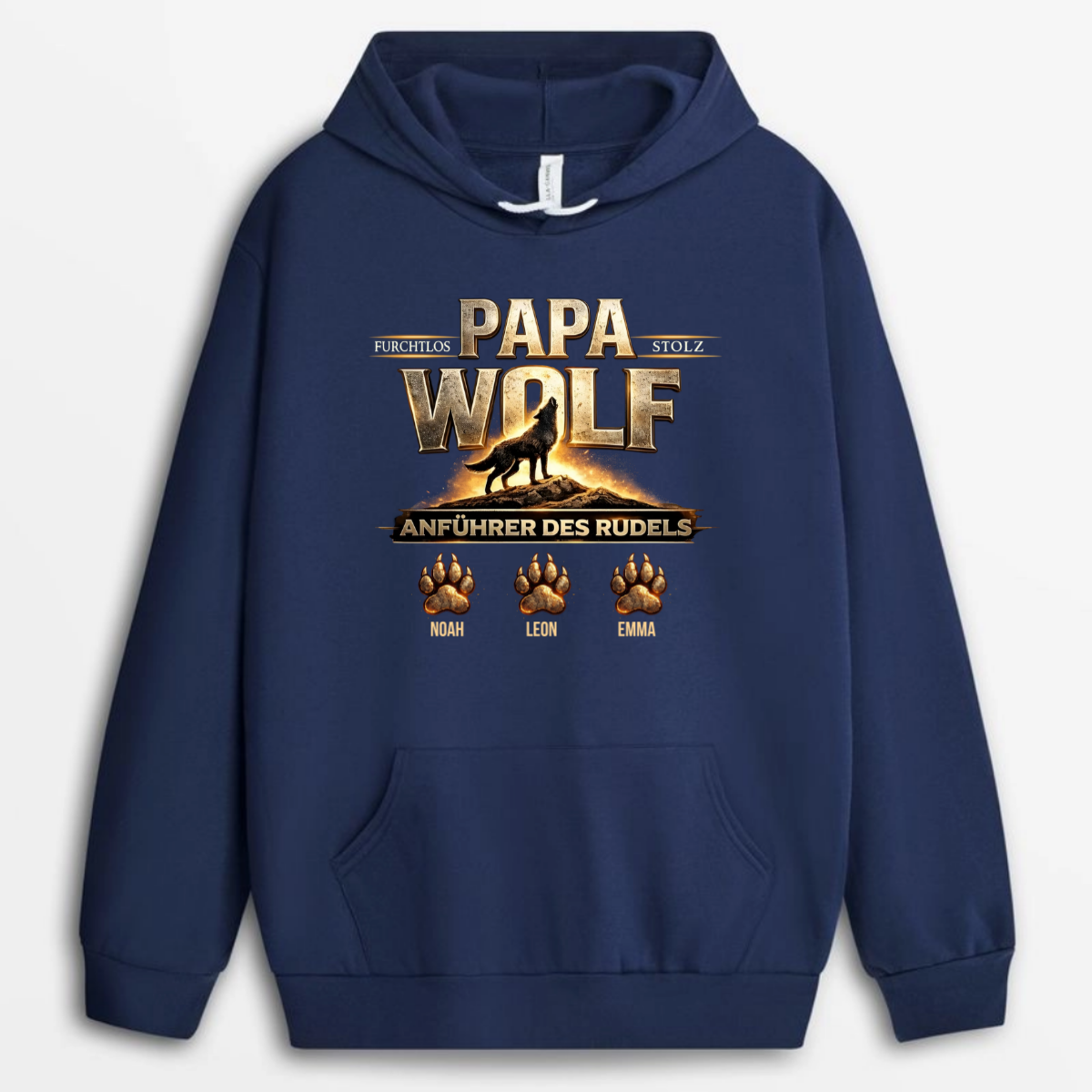 Papa_Wolf_Mit_Kindernamen_Personalisiertes_Geschenk_T Shirt_Fur_Papa_Und_Opa_3