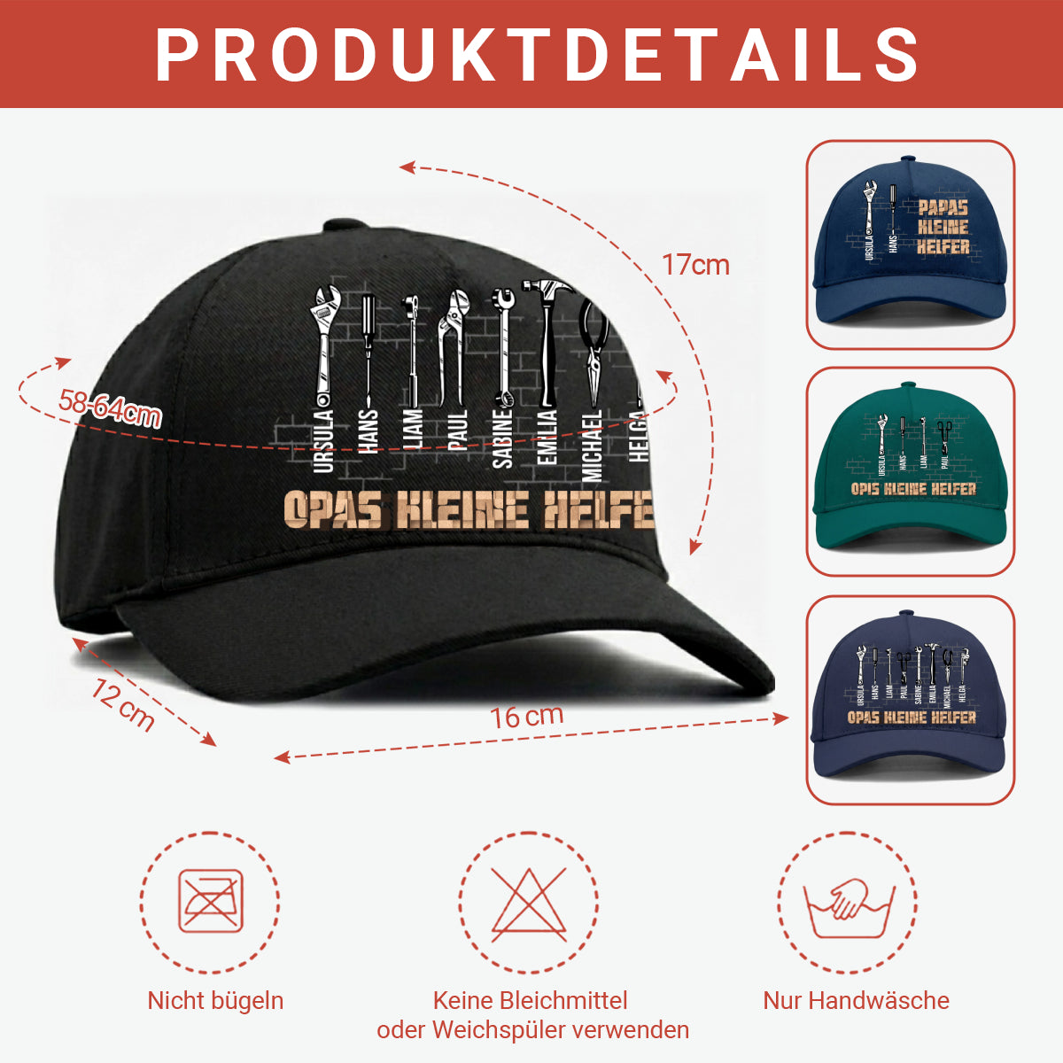 PapasKleineHelfer Vatertagsgeschenk PersonalisiertesGeschenkCapFurPapa_1