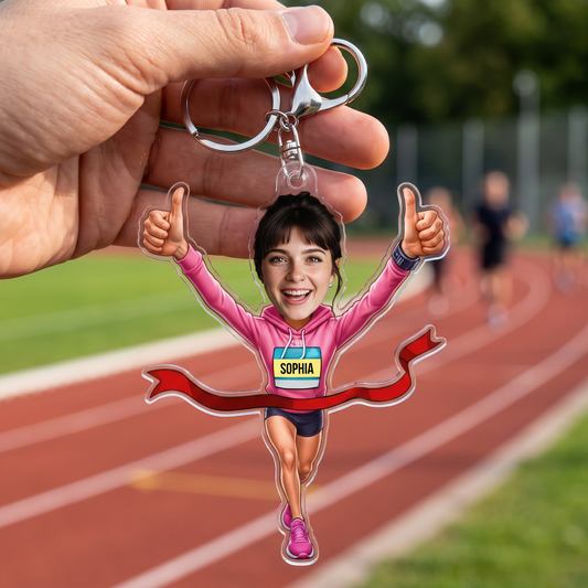 PersonalierterLauferFoto_PersonalisiertesGeschenkSchlusselanhangerausAcrylFurLaufer_Sportliebhaber