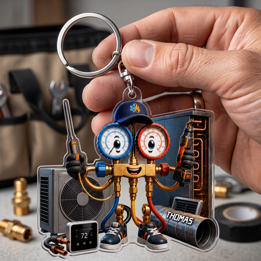 PersonalisierterKlima_Heizungstechniker_PersonalisiertesGeschenkAcryl SchlusselanhangerFurHandwerker
