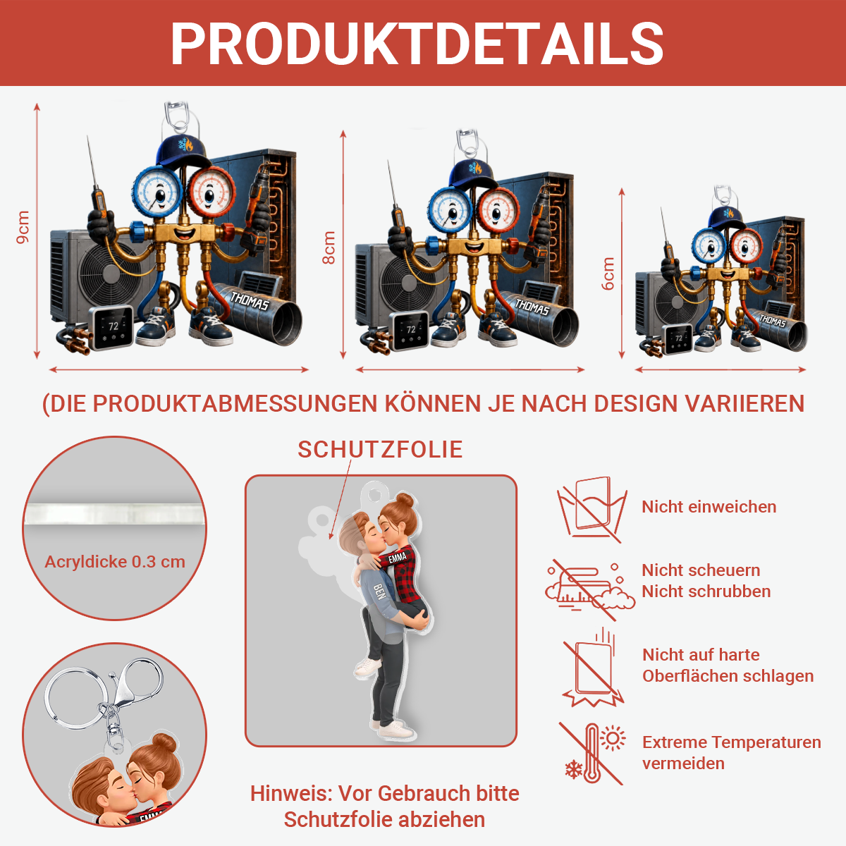PersonalisierterKlima_Heizungstechniker_PersonalisiertesGeschenkAcryl SchlusselanhangerFurHandwerker_1