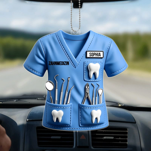 PersonalisierterZahnarzt Kasack_PersonalisiertesGeschenkAcryl OrnamentFurZahnarzte_1