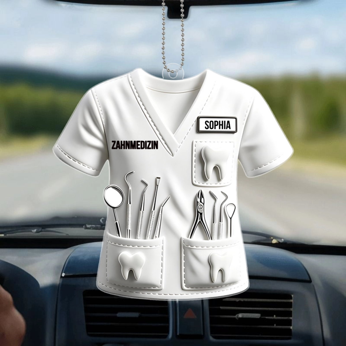 PersonalisierterZahnarzt Kasack_PersonalisiertesGeschenkAcryl OrnamentFurZahnarzte_2
