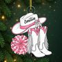Personalisierter_Cowgirl Stiefel_Weihnachtsanh_nger_ _Personalisiertes_Geschenk_Acryl Anh_nger_F_r_Drill Team Mitglieder3