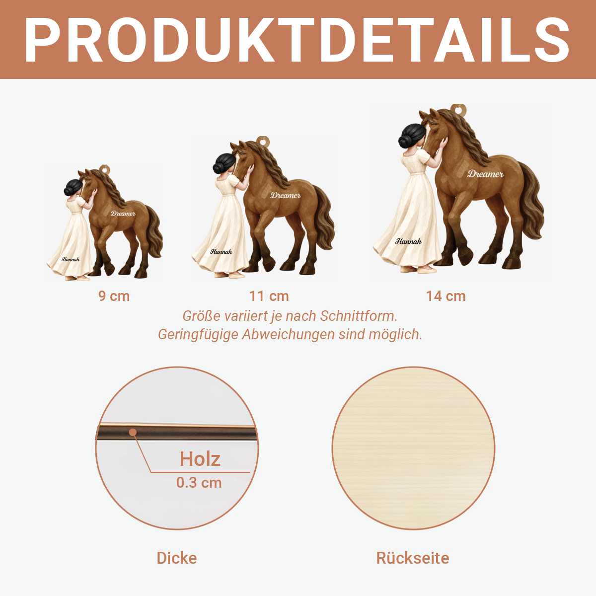 Pferdeliebhaber_Personalisiertes_Geschenk_1 Schicht Holz Ornament_F_r_Pferdeliebhaber