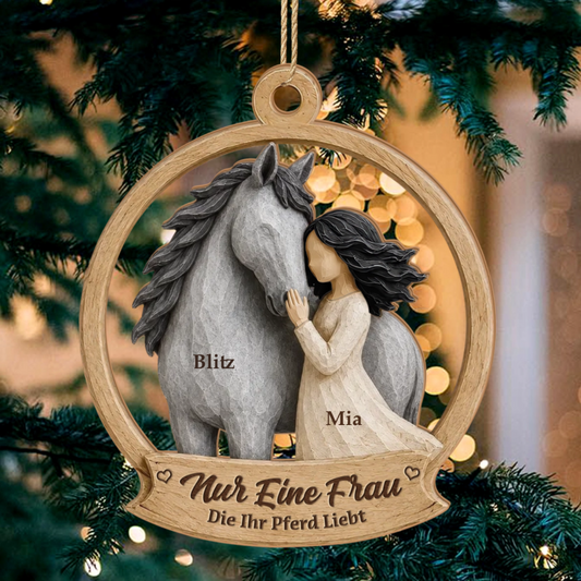 Pferdeliebhaberin_ _Personalisiertes_Geschenk_1 Schicht Holz Ornament_F_r_Pferdeliebhaberinnen1