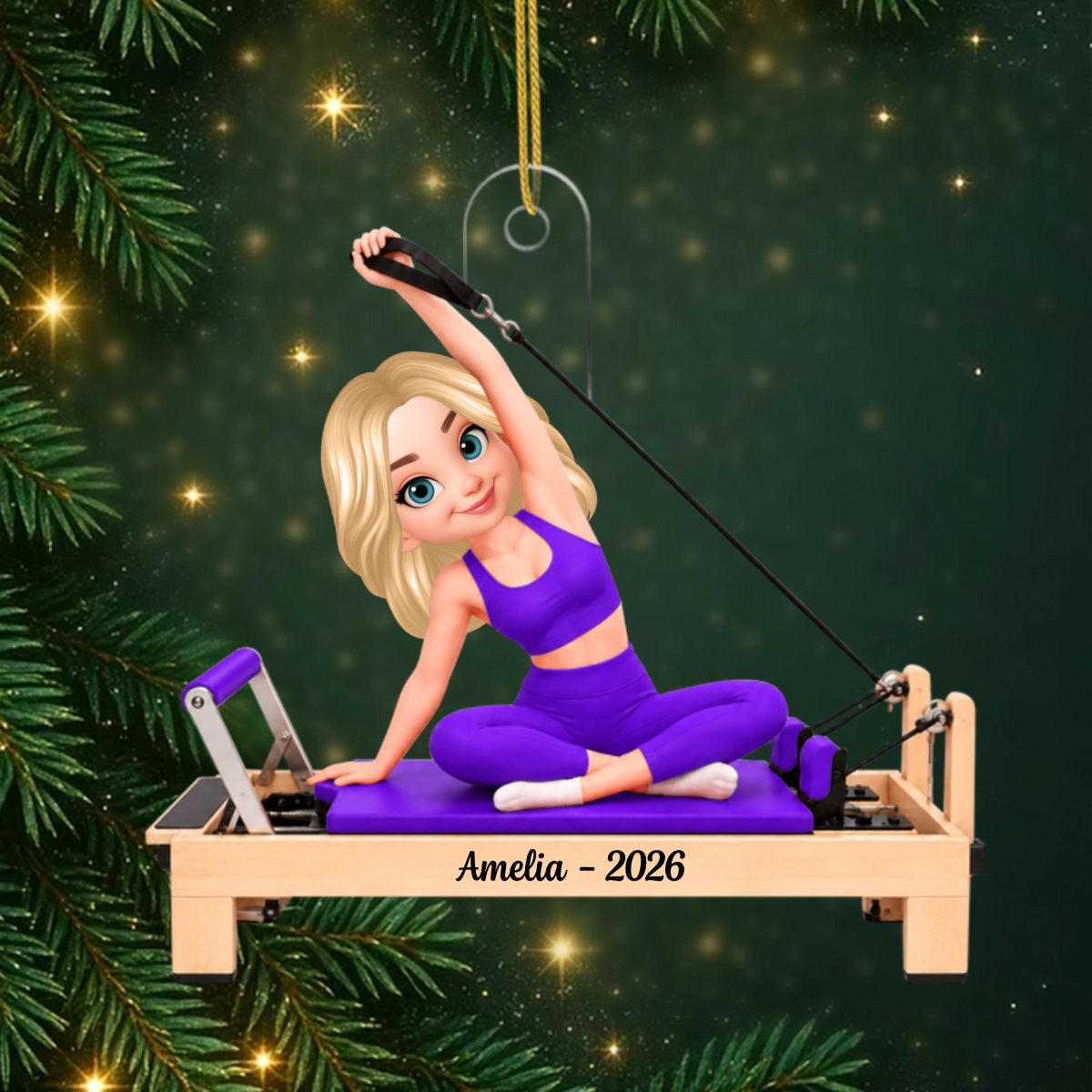 Pilates_M_dchen_Mit_Wunschname_ _Personalisiertes_Geschenk_Acryl Ornament_F_r_Pilates Liebhaberinnen 1