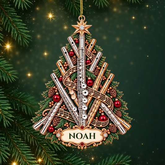 Querflote PersonalisiertesGeschenk_Acryl WeihnachtsanhangerFurQuerflotenspieler4