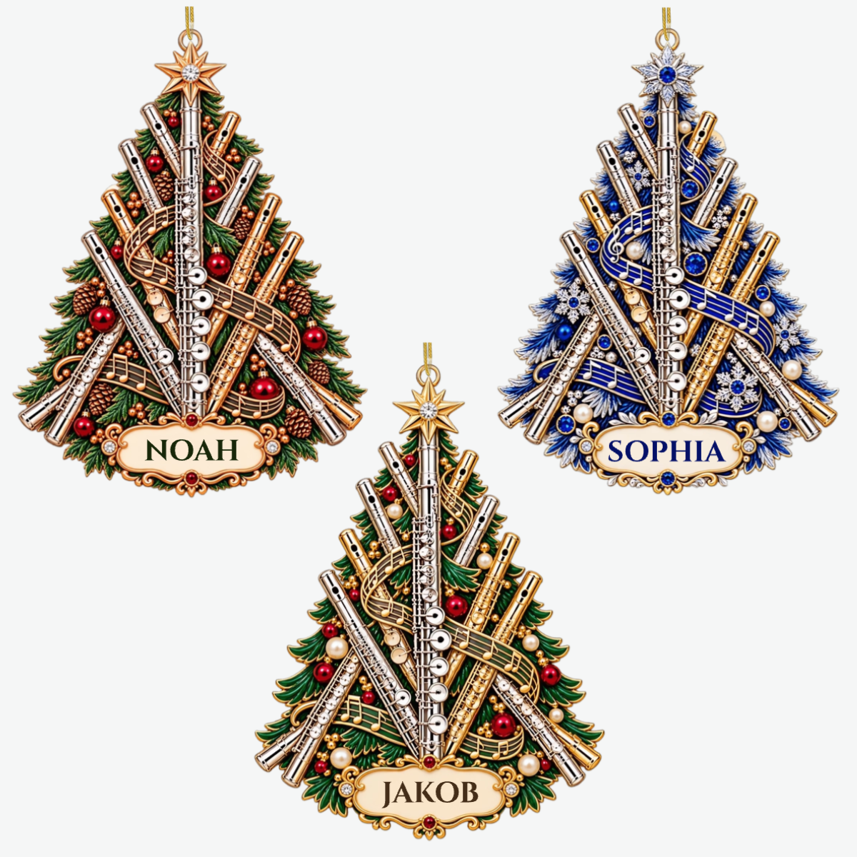 Querflote PersonalisiertesGeschenk_Acryl WeihnachtsanhangerFurQuerflotenspieler6
