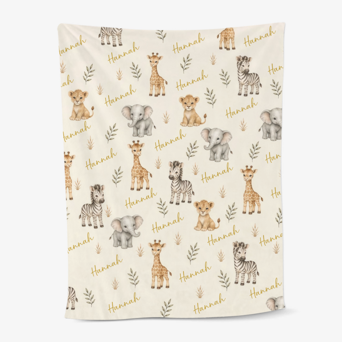 Safari Tiere_Personalisiertes_Geschenk_ _Kuscheldecke_Fur_Babys1