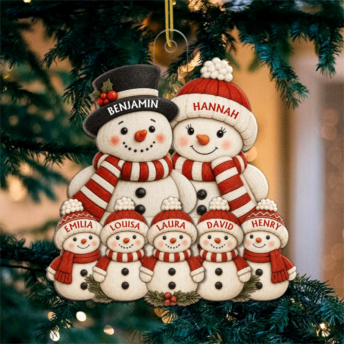 Schneemannfamilie PersonalisiertesGeschenk_Acryl WeihnachtsanhangerFurGrosseltern5