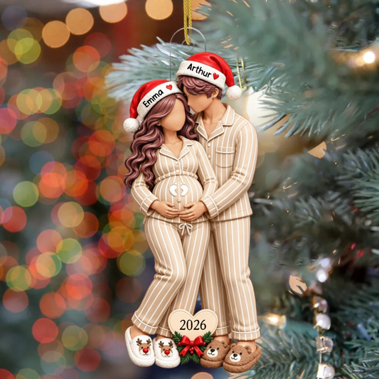 Schwangerschaftsverk_ndung_Zu_Weihnachten_ _Personalisiertes_Geschenk_Acryl_Ornament_F_r_Werdende_Eltern_1