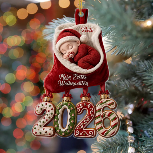 SussesWeihnachtsbaby PersonalisiertesGeschenk_Acryl WeihnachtsanhangerZumErstenWeihnachtsfestFurFrischgebackeneEltern2