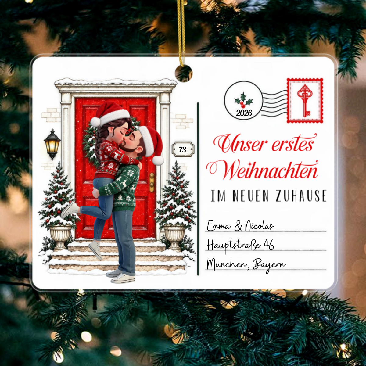 UnserErstesWeihnachtenImNeuenZuhause_PersonalisiertesGeschenkAcryl OrnamentFurPaar_NeueHauseigentumer_2