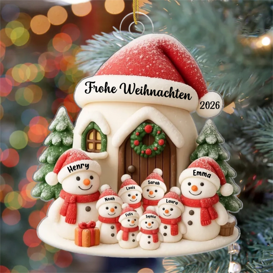 Weihnachten_Schneemann_Familie_ _Personalisiertes_Geschenk_Acryl Ornament_F_r_Familie