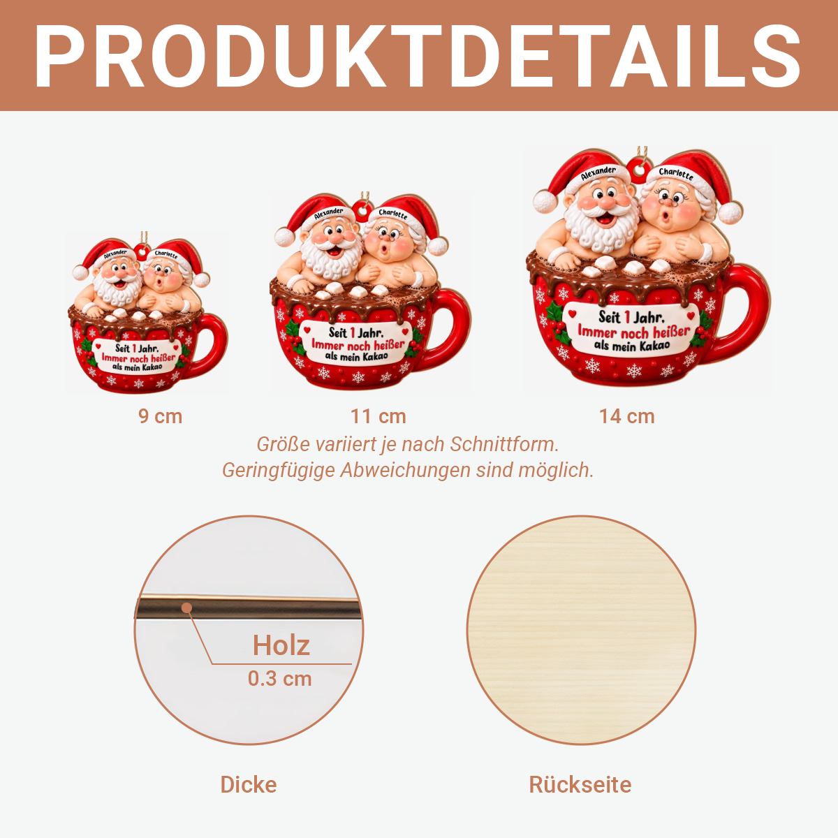 Weihnachtspaar_Personalisiertes_Geschenk_1 Schicht Holz Ornament_F_r_Paare